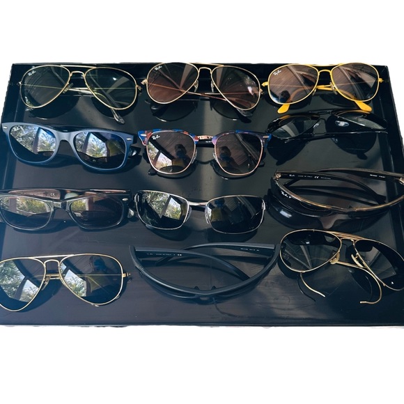 RAY-BAN Polarized Sunglasses New Wayfarer RB 2132 6607/78 Matte (Dark) Blue EUC - Picture 13 of 13